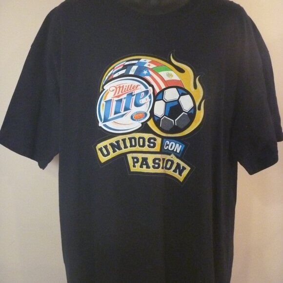 New  Miller Lite Beer Unidos Con Pasion Soccer Football Tee Shirt XL Vintage - Picture 1 of 7